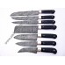 7 Pieces Buffalo Horn Grip Kitchen Damascus Knives Set (Sm1011)