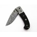 Handmade Damascus Buffalo Horn Grip folding Knife (SMF39)