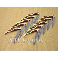 Lot of 10 Damascus Folding Laguiole Knife (SMF66)