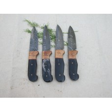 A set of 3 Handmade Damascus Skinning Knives with Bone Handles(ST15)