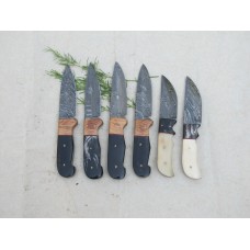 A Lot of 6 Handmade Damascus Hunting Knife (ST06)