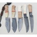 A Lot of 5 Damascus Skinning Knives With comfy Grip & Sharp Edges(ST23)