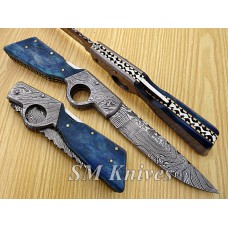 Amazing Damascus Folding Knife (SMF(67)