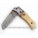 Hand Made Damascus Folding Knife with Amazing File Work (Smk1001)