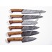 Handmade Damascus 6 Pieces Kitchen Knives Set (Smk1004)