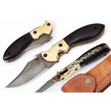 7.5 Inches Custom Made Damascus Folding Knife (Smk1008)