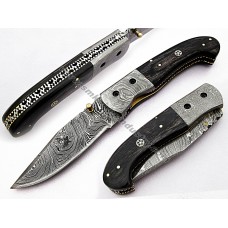  Handmade Damascus Sharp Edge Folding Knife (SMF38)